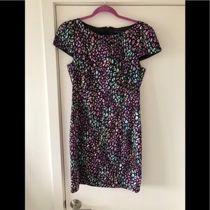 Beautiful cap sleeve, colored leopard dress